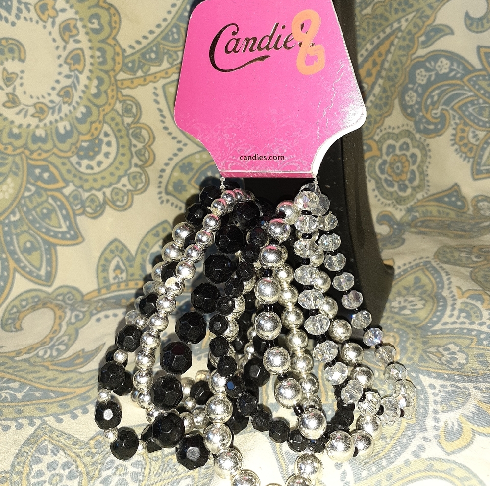 Candies Black, silver, and clear bracelet